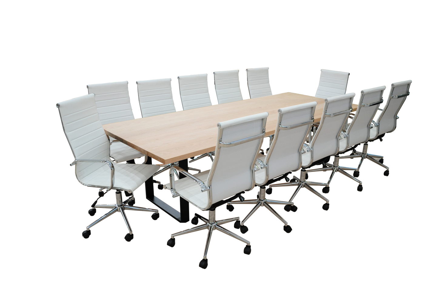 Pecunia 13- Piece White Oak High Back White Conference Set