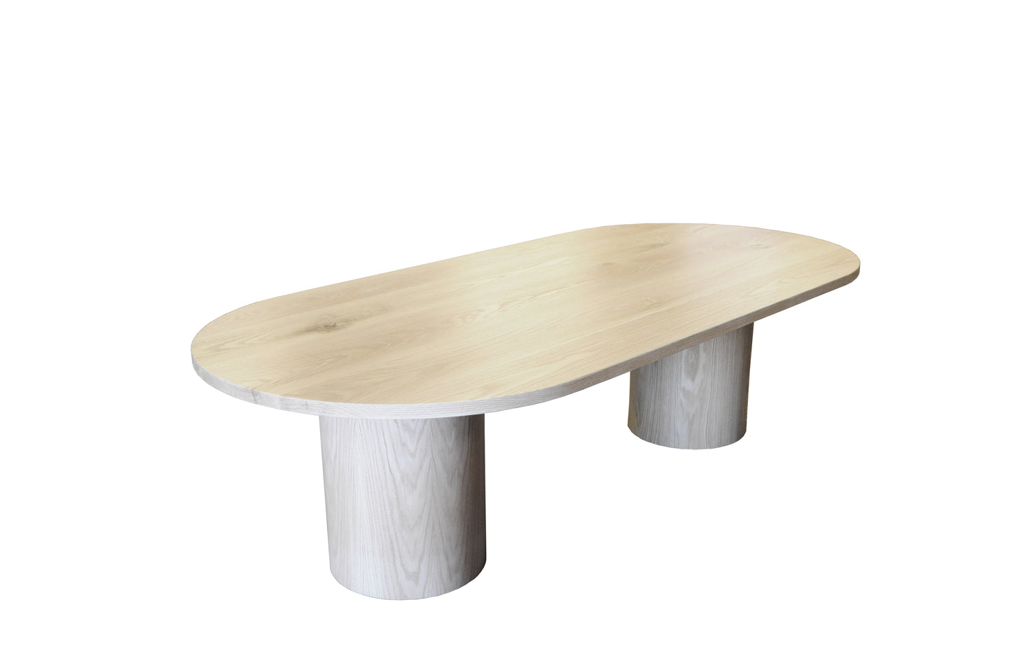 Ronde Natural White Oak Racetrack Desk