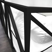 Nidum Black Daybed with White Cushions