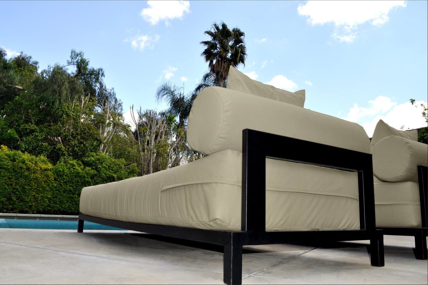 Volantes Outdoor Beige Chaise Loungers (Set of 2)