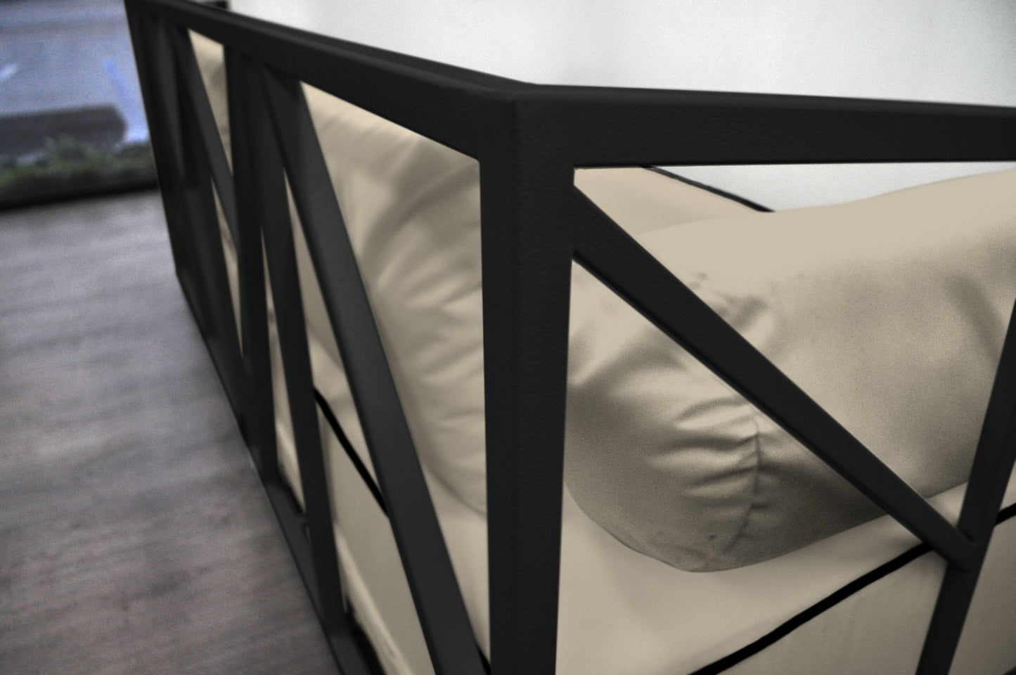 Nidum Black Daybed with Beige Cushions