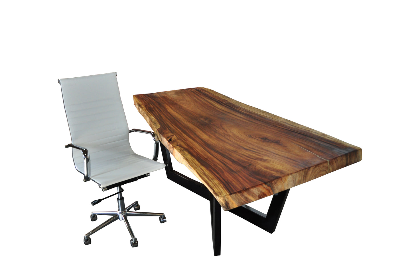 Tabula Live Edge White Desk Set