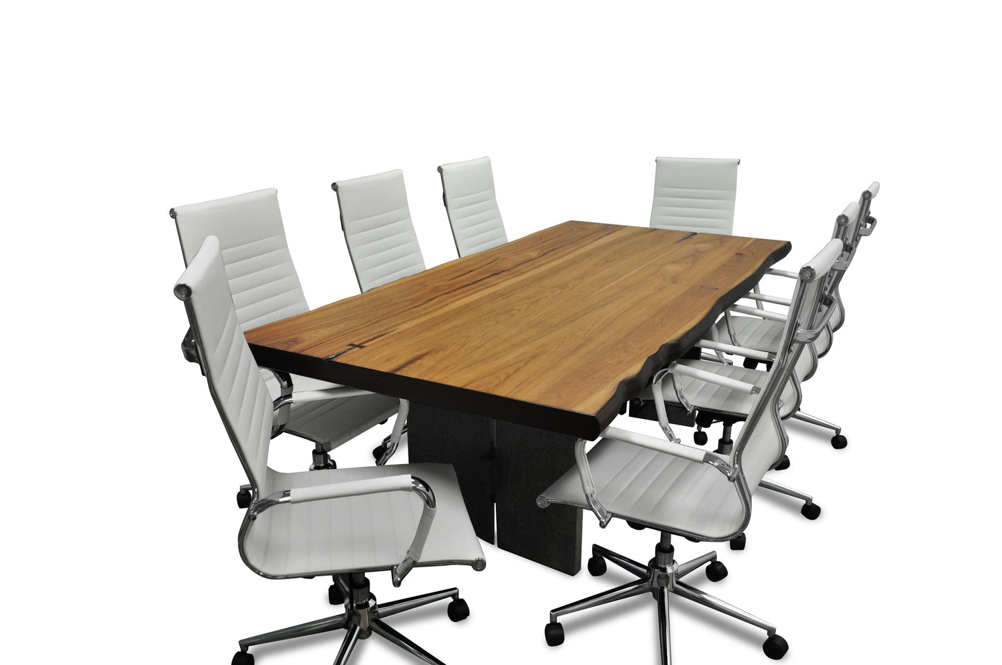 Arcum 9-Piece Live Edge White Conference Set