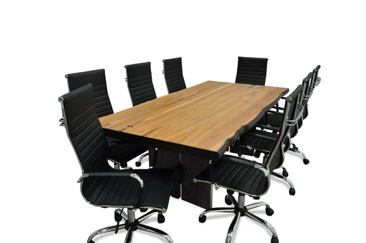 Arcum 9-Piece Live Edge Black Conference Set