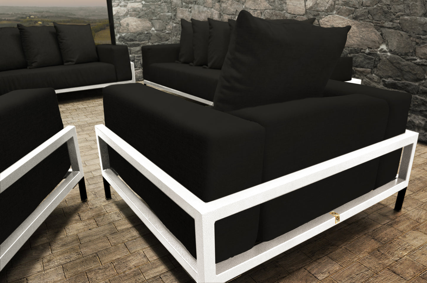 Nubis Outdoor 3-Piece Sofa and Chairs Set
