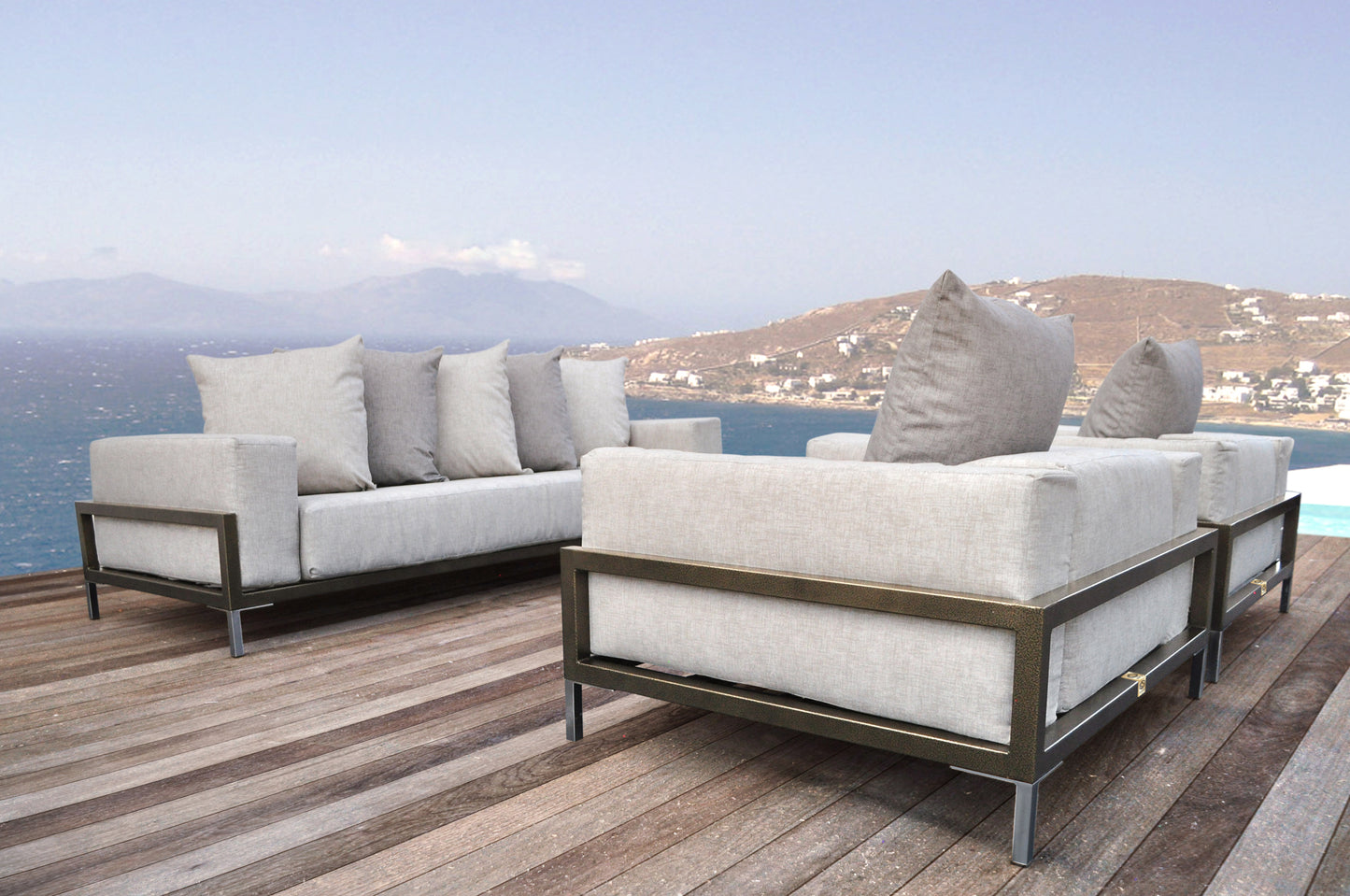 Nubis Outdoor 3-Piece Sofa and Chairs Set