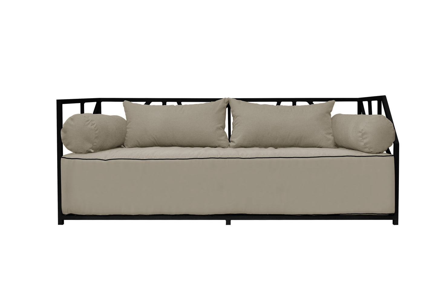 Nidum Black Daybed with Beige Cushions