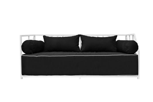 Nidum White Daybed with Black Cushions